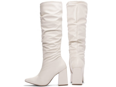 Bota Franzida Feminina Off White