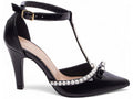 Scarpin Verniz Preto com Pérola