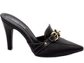 Scarpin Mule Preto com Detalhes Dourados