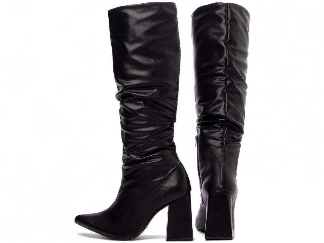 Bota Feminina Franzida Preta