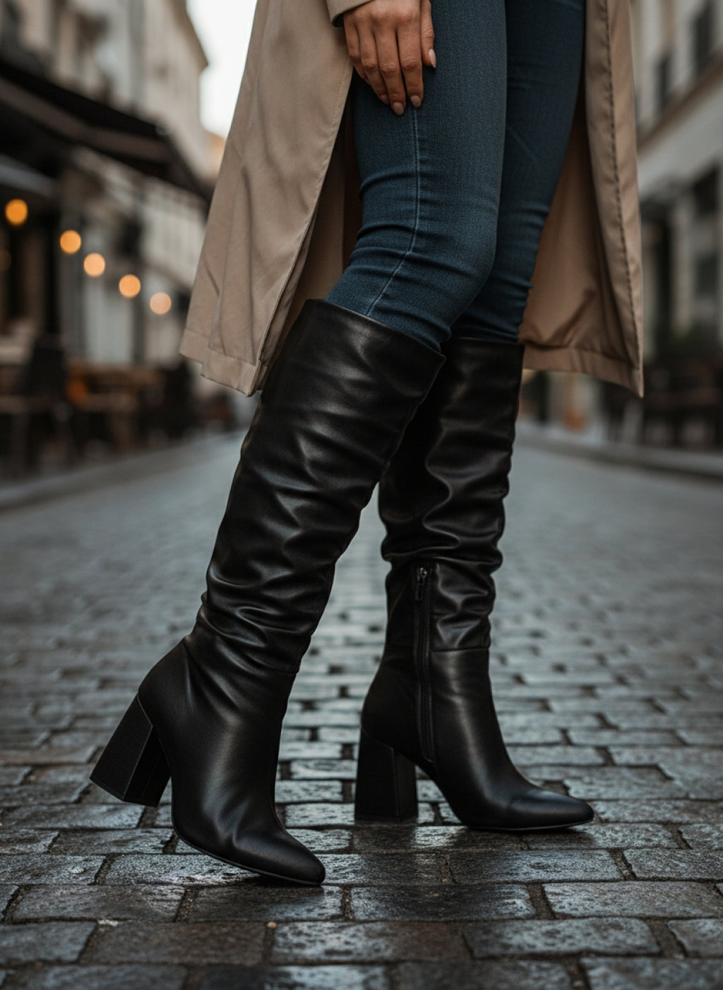Bota Feminina Franzida Preta