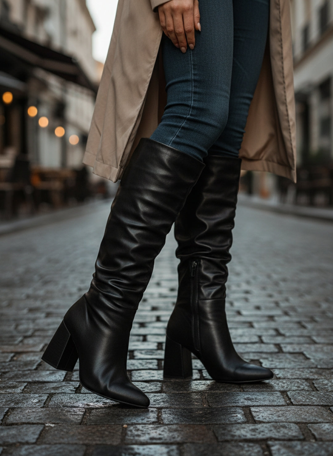 Bota Feminina Franzida Preta