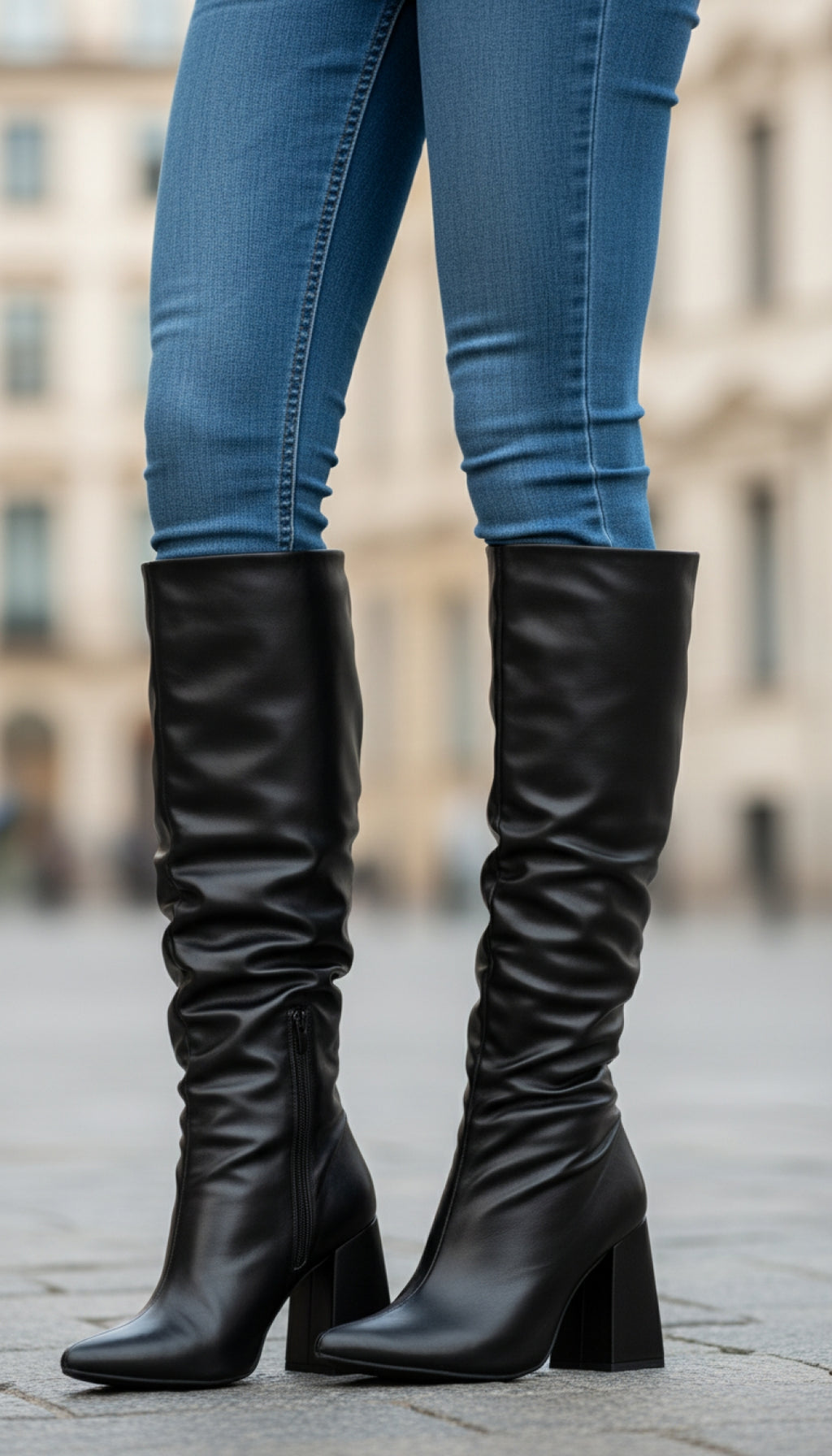 Bota Franzida Feminina Preta