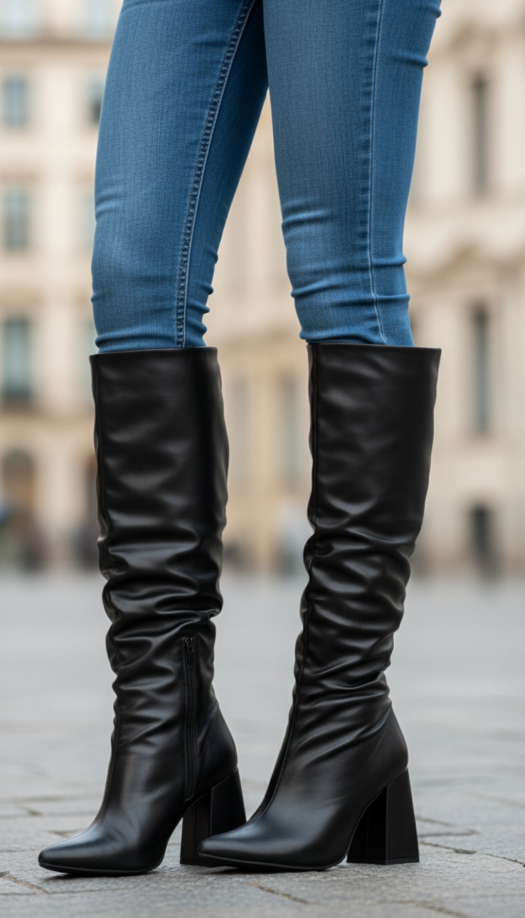Bota Franzida Feminina Preta