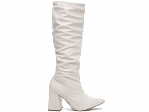 Bota Franzida Feminina Off White