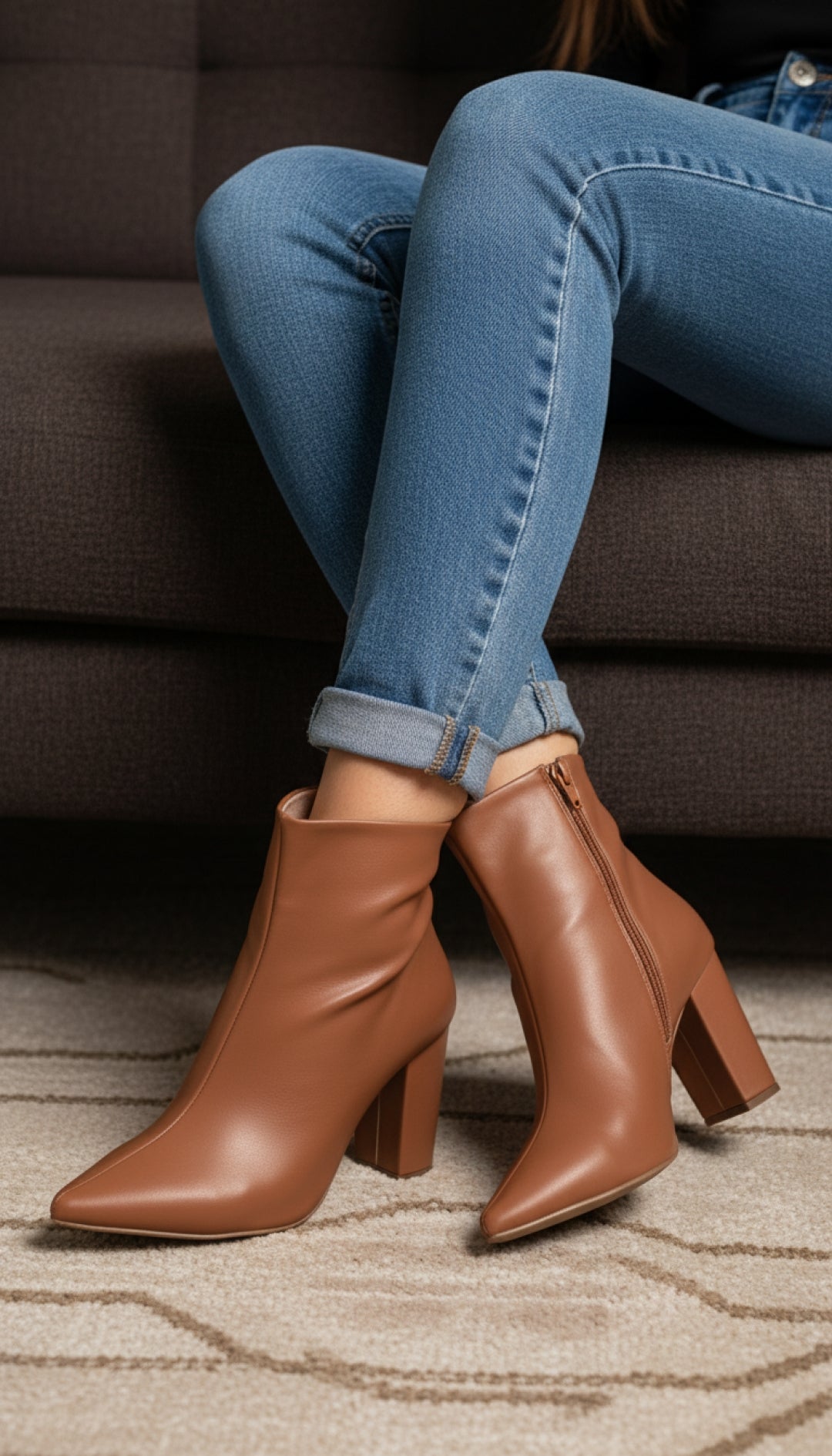 Bota de Cano Curto com Salto Alto