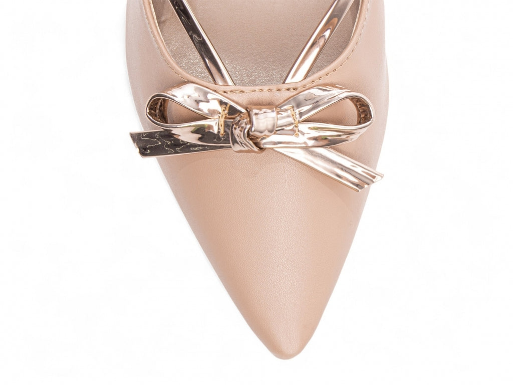 Scarpin Feminino Rosê Metalizado com Laço